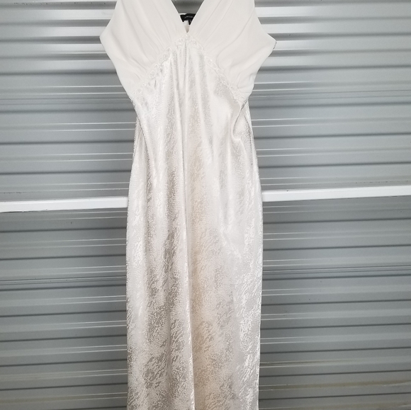 Midi Length Silky Slip Dress Cream Color size Medium - Picture 3 of 11